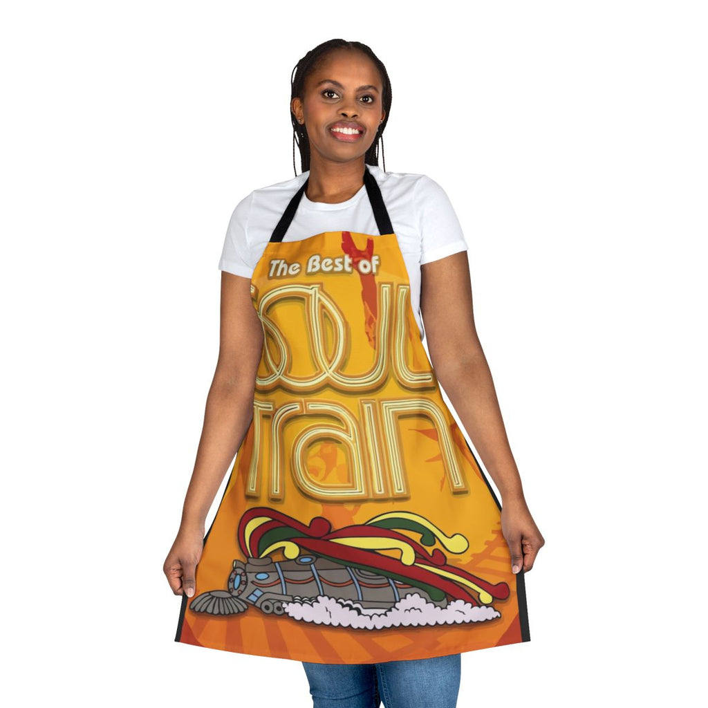 Retro-style apron featuring the iconic Soul Train logo and design