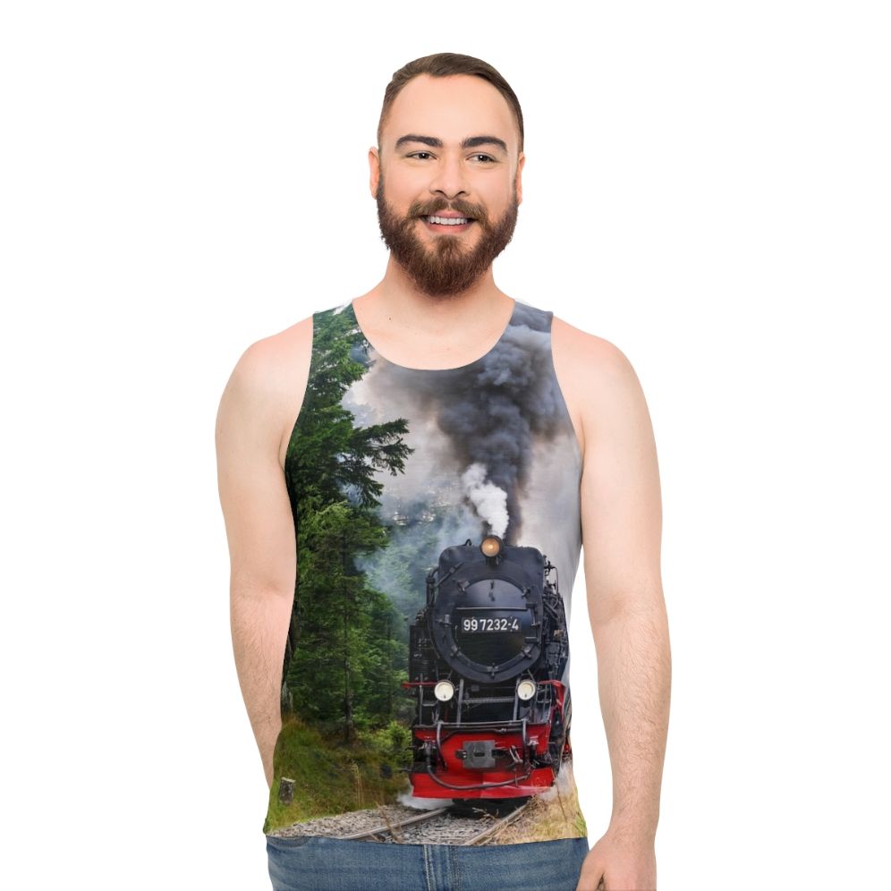 Vintage Steam Train Unisex Tank Top