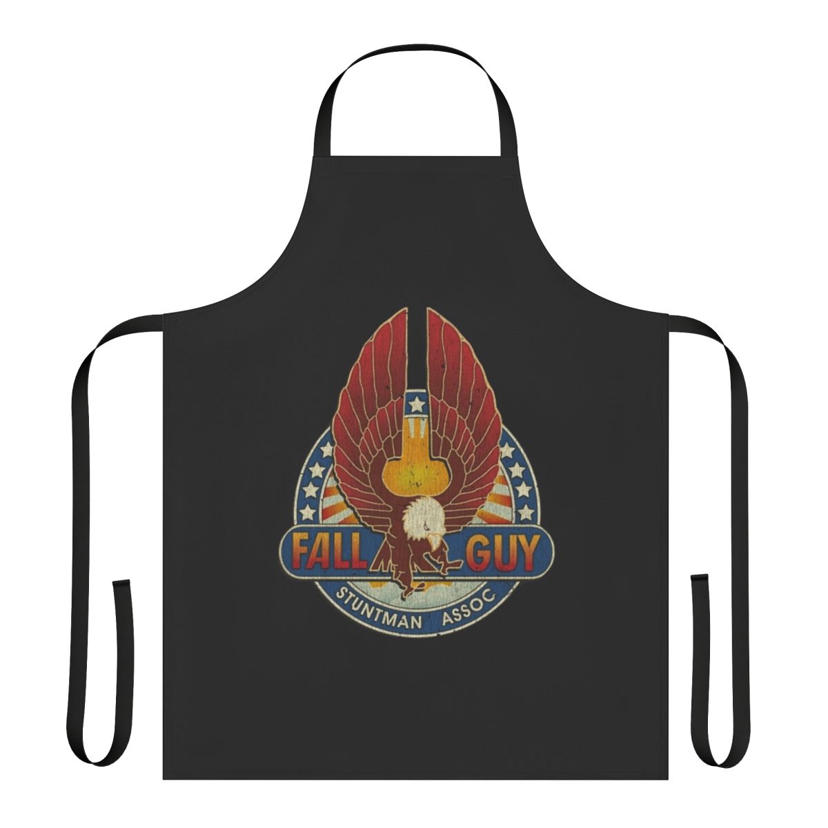 Vintage stuntman apron with retro 1980s inspired design