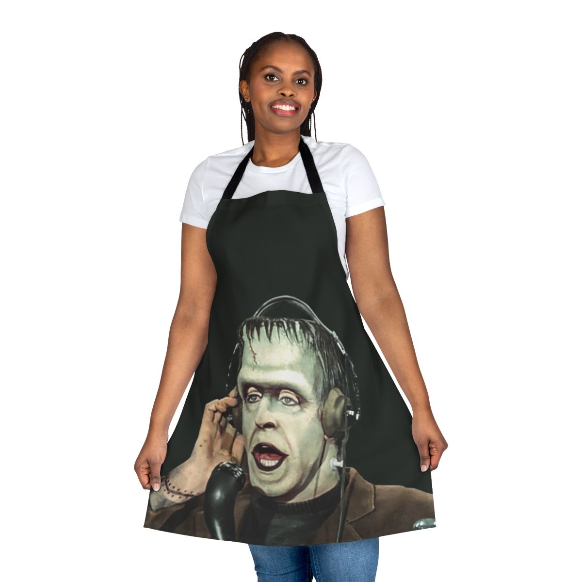 Vintage style apron featuring the character Herman Munster from the 1960s TV show The Munsters