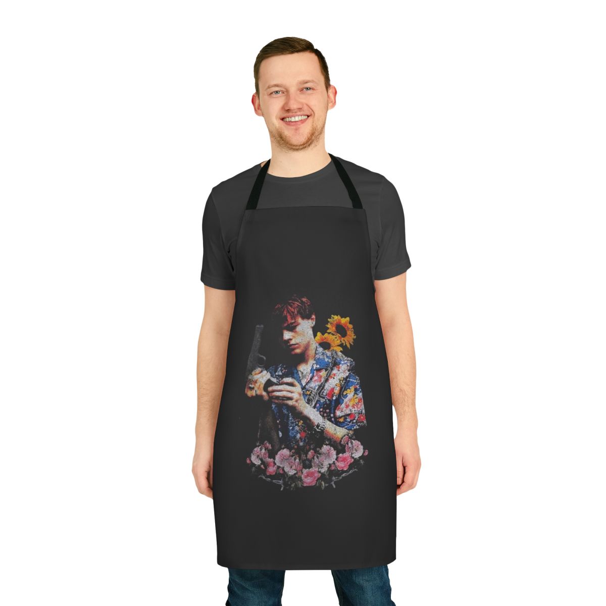 Vintage style apron featuring a graphic of actor Leonardo DiCaprio