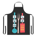 Vintage-style apron featuring a retro cookbook design from the 1950s