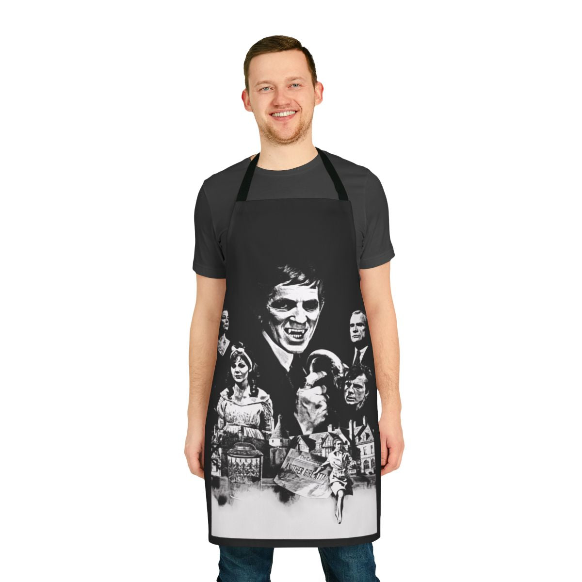 Vintage-style apron featuring the Dark Shadows TV show logo and 1967 date