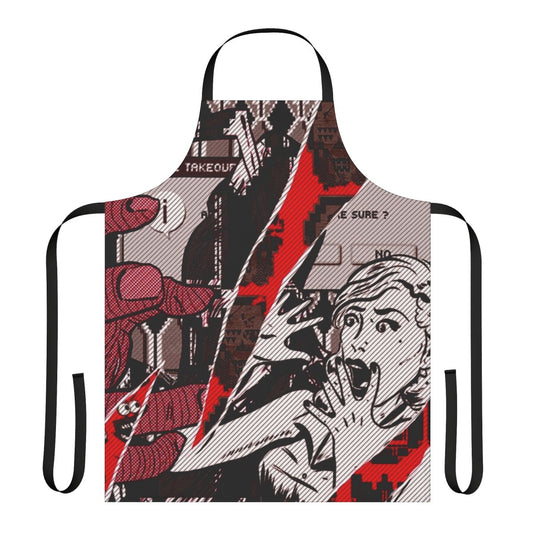 Stylish and durable apron featuring vintage-inspired Dedsec art design, perfect for PC gamers and hacker enthusiasts.