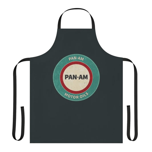 Vintage-style distressed apron featuring the iconic Pan Am American Motor Oils branding and design