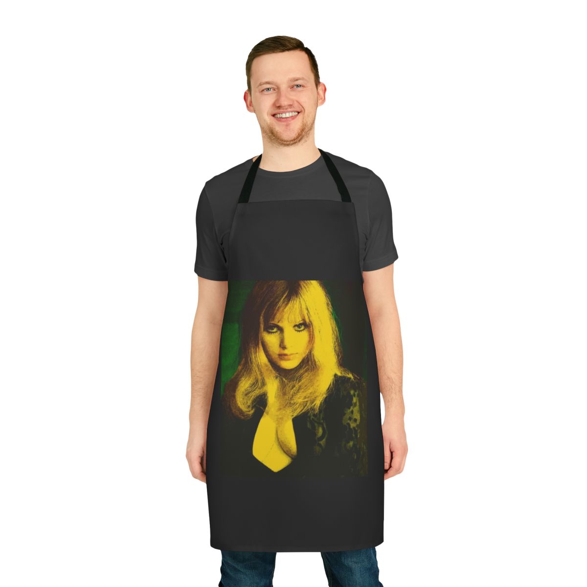 Vintage-style horror movie-themed apron with gothic, retro design