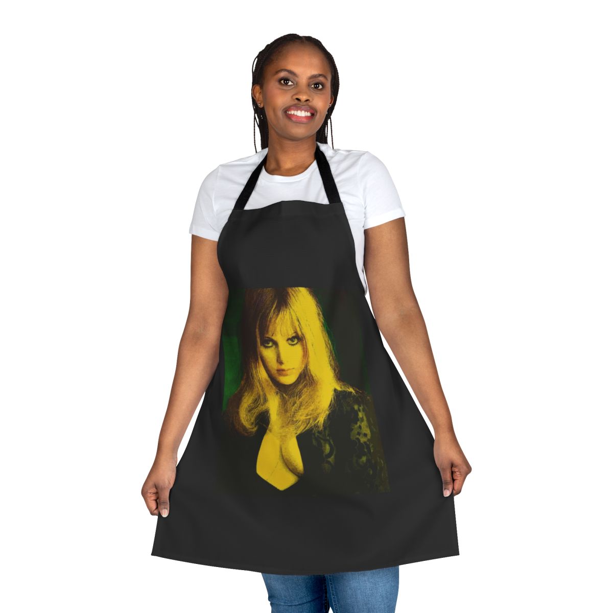 Vintage-style horror movie-themed apron with gothic, retro design
