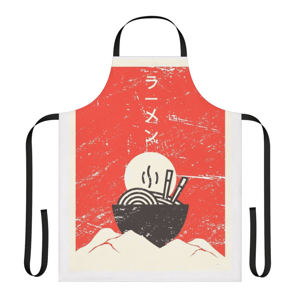 Vintage-style apron featuring Japanese ramen and anime-inspired design