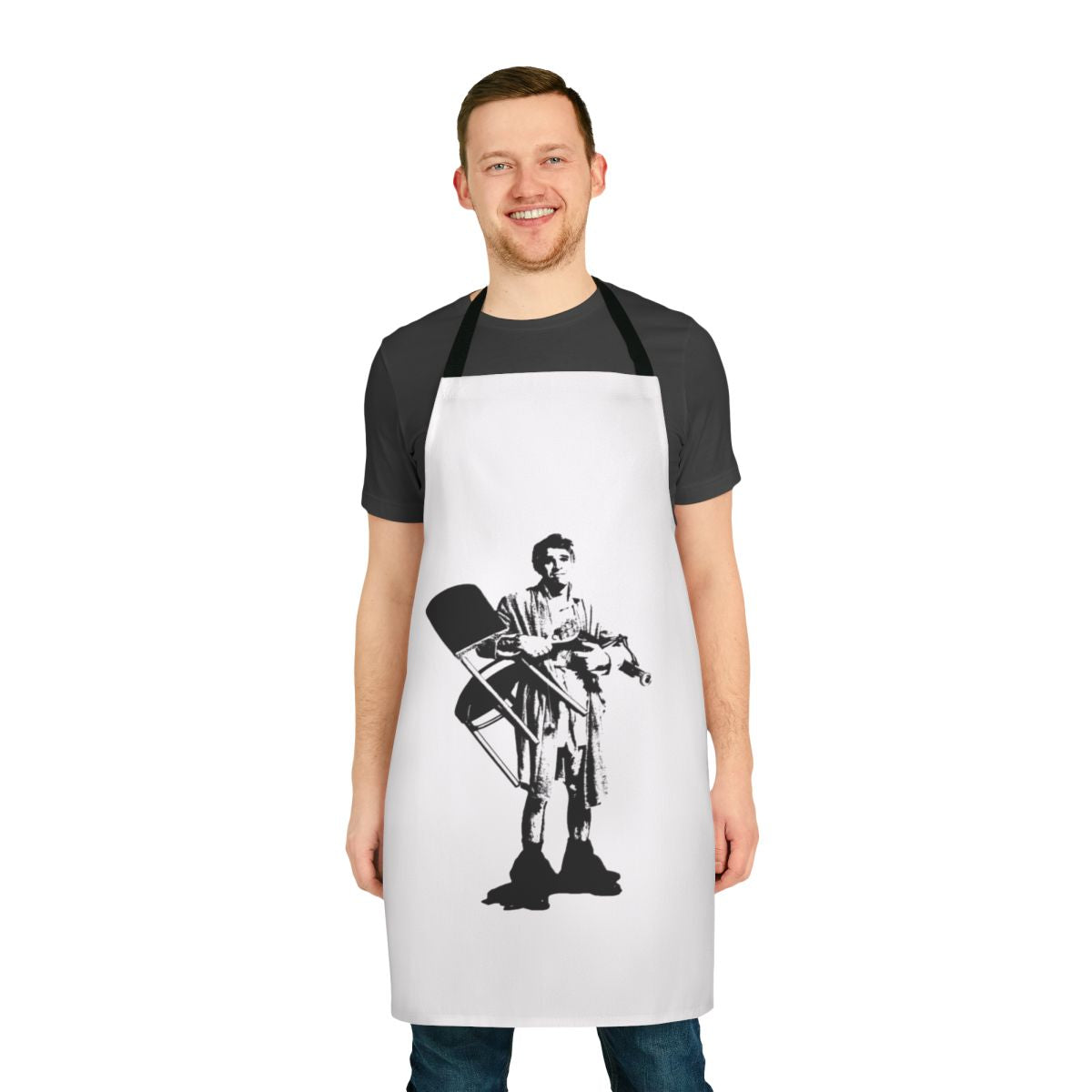 Vintage-style apron with "The Jerk" comedy movie design