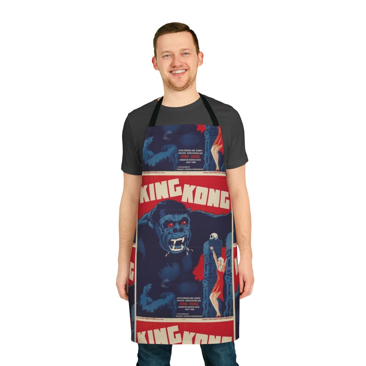 Vintage-style apron featuring the iconic movie monster King Kong