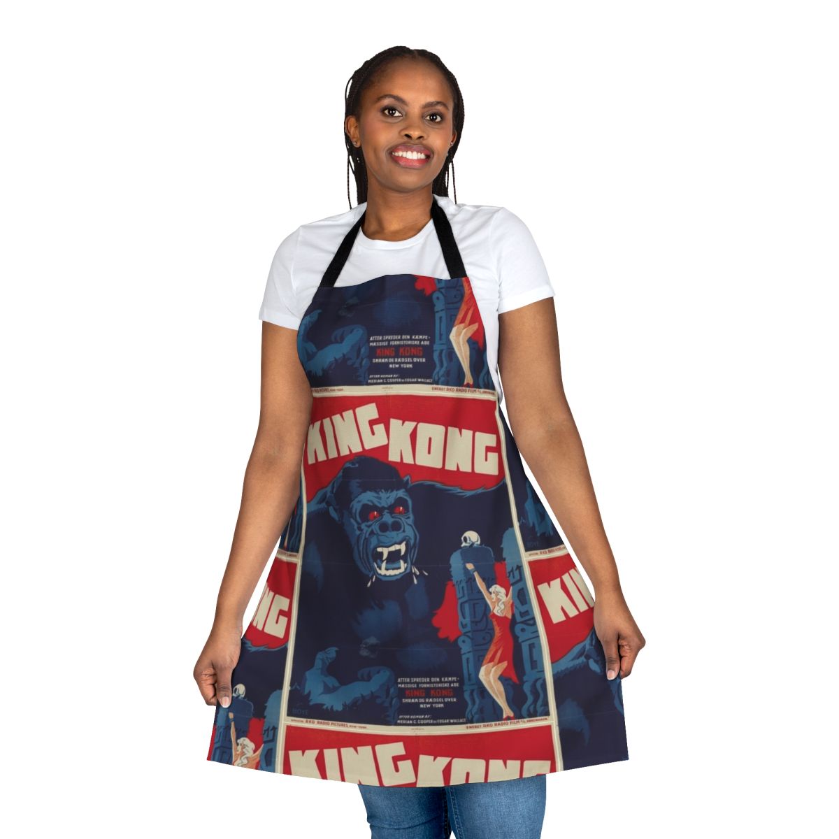 Vintage-style apron featuring the iconic movie monster King Kong