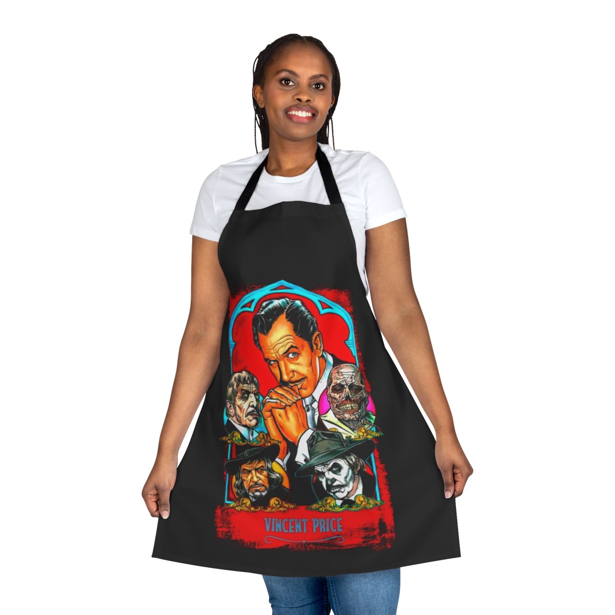 Vintage-style apron featuring the iconic image of horror legend Vincent Price