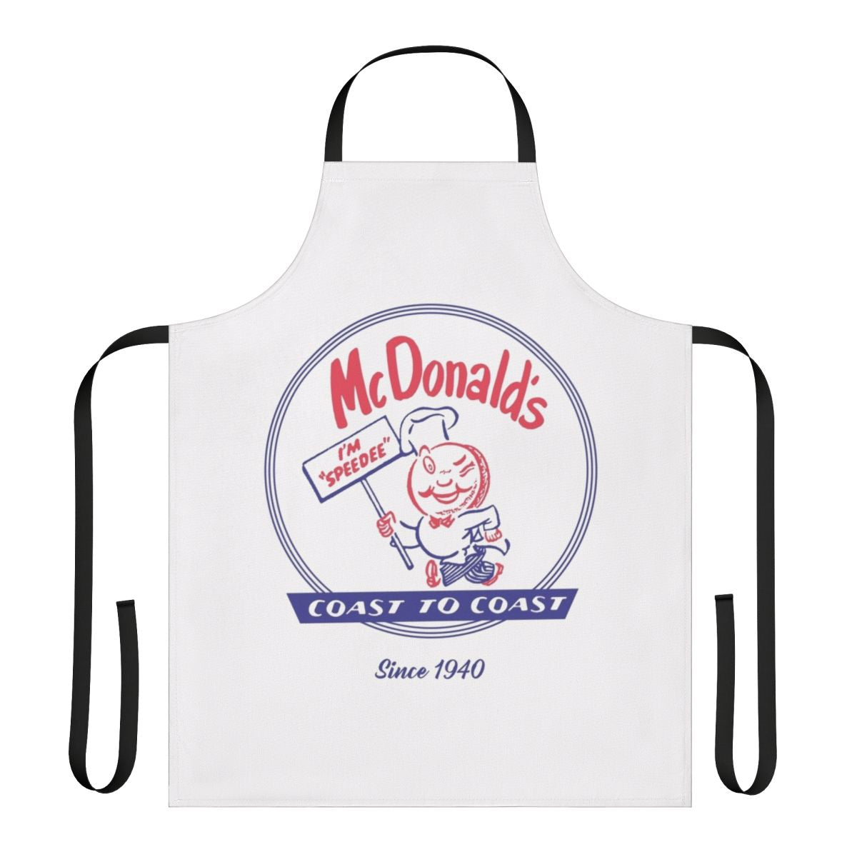 Vintage-style McDonald's Speedee Coast to Coast apron with retro design