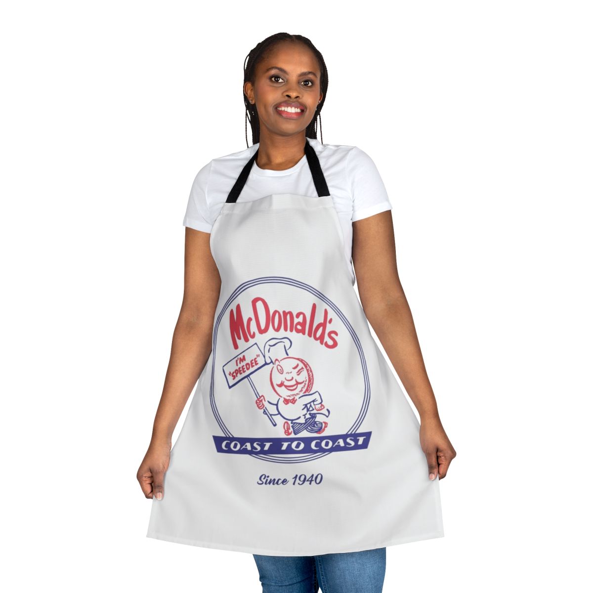 Vintage-style McDonald's Speedee Coast to Coast apron with retro design