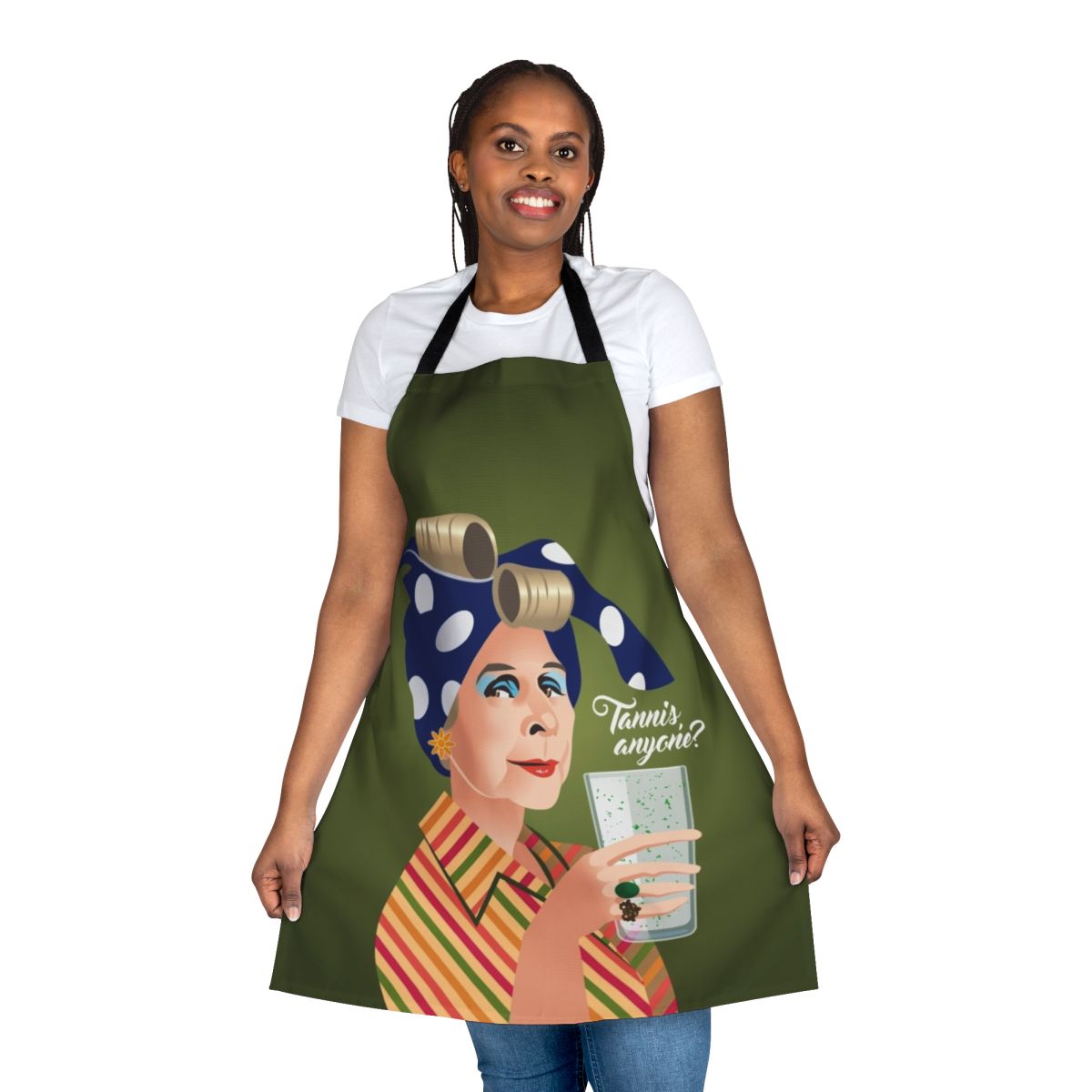 Vintage-style apron featuring a Minnie Mouse-inspired design