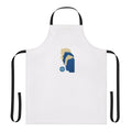 Vintage-style blue and white apron with retro Pan Am airline logo and imagery
