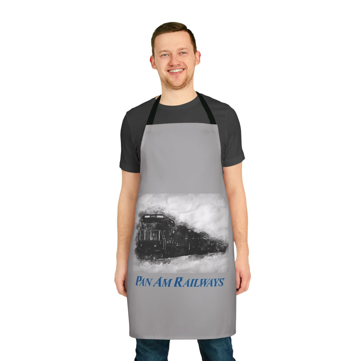 Vintage-style apron featuring the Pan Am Railways logo and retro design