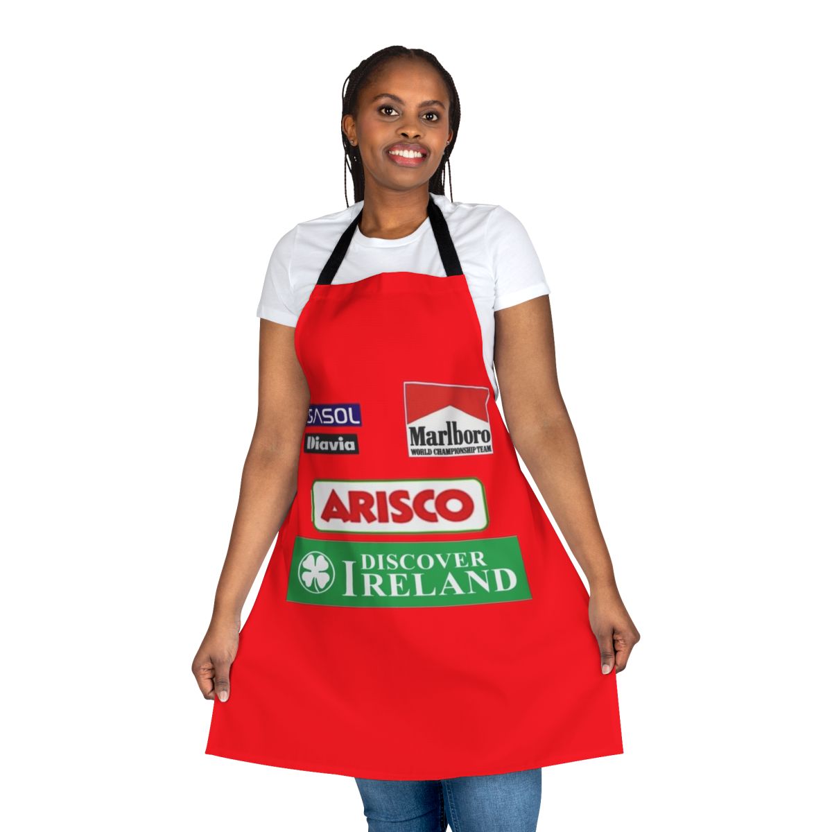 Vintage-style racing apron with GP2 and F1 1994 inspired design