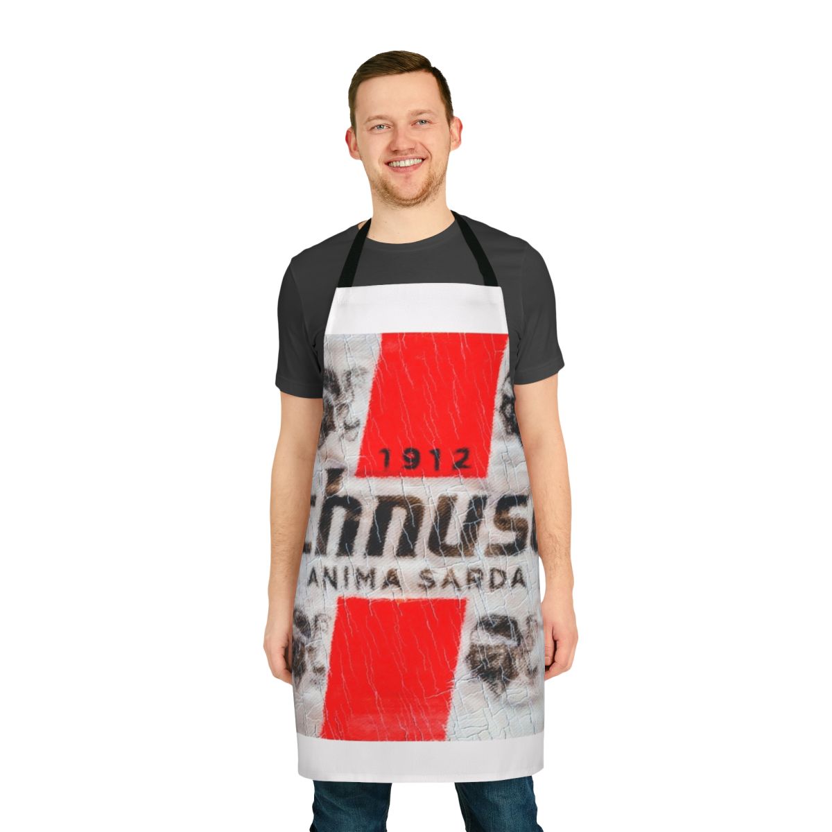 Vintage-style apron featuring the iconic Ichnusa beer logo and branding