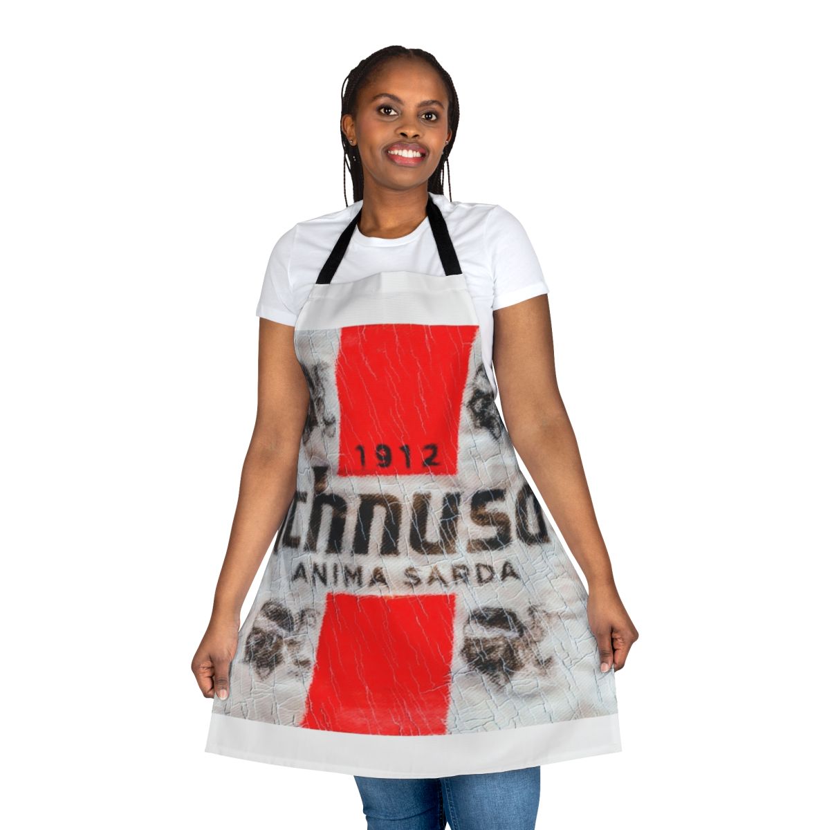 Vintage-style apron featuring the iconic Ichnusa beer logo and branding