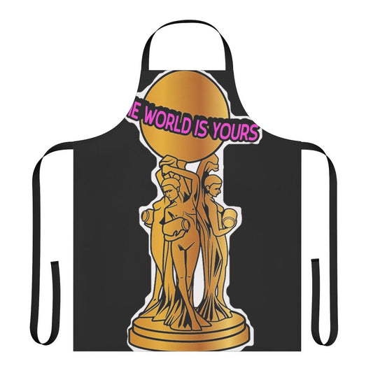 Vintage-style Scarface-inspired apron with Tony Montana graphic
