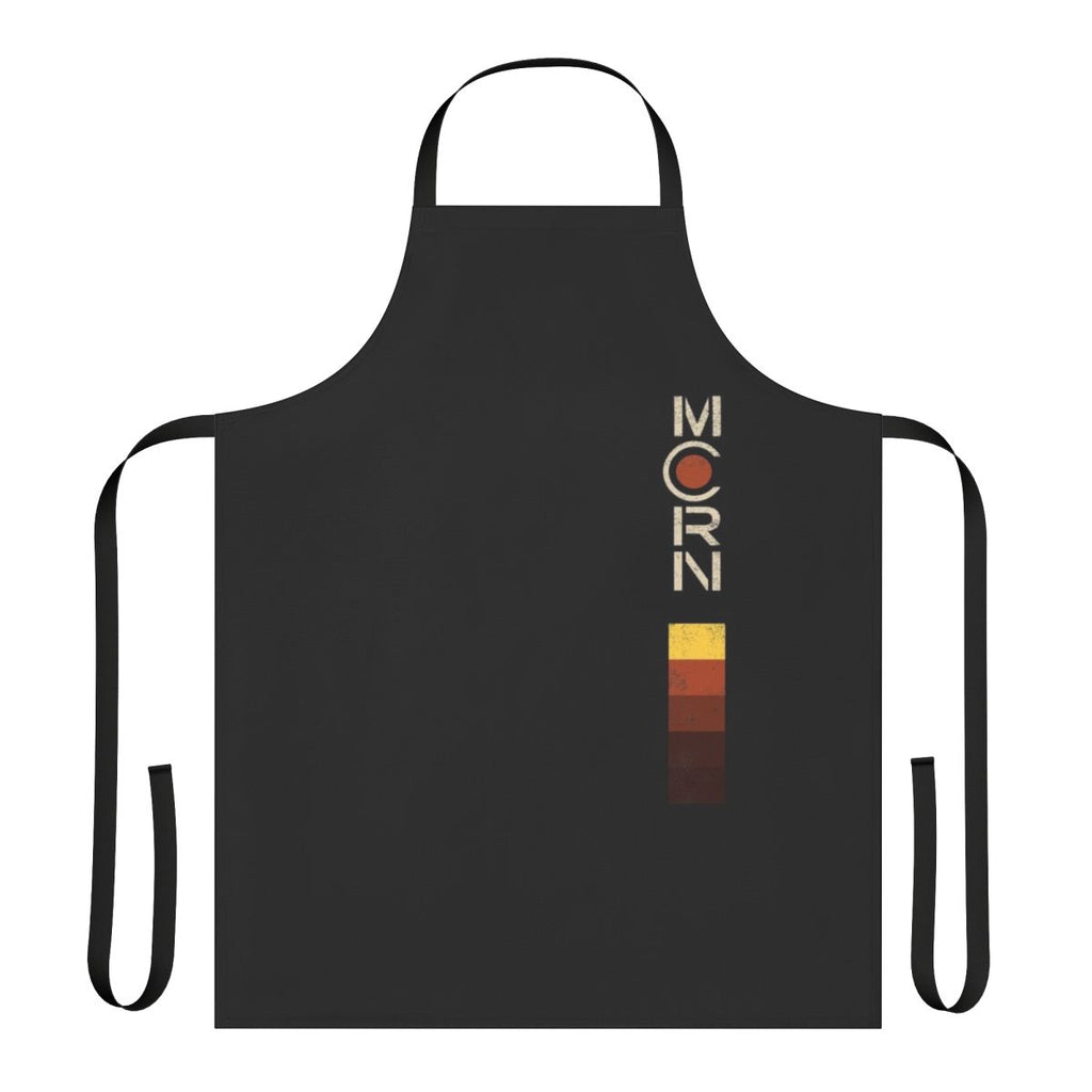Vintage-style distressed apron with a science fiction, space-inspired design