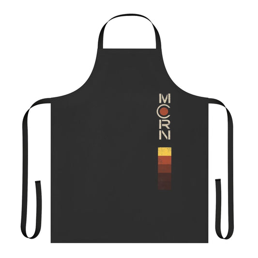 Vintage-style distressed apron with a science fiction, space-inspired design
