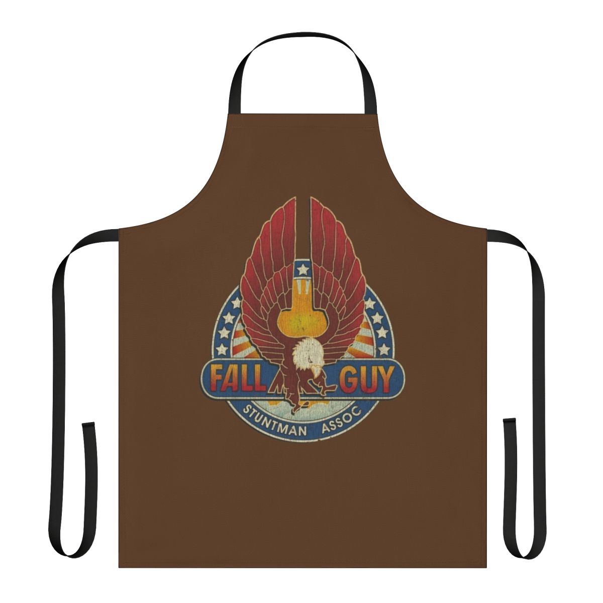 Vintage-inspired stuntman apron with retro graphics