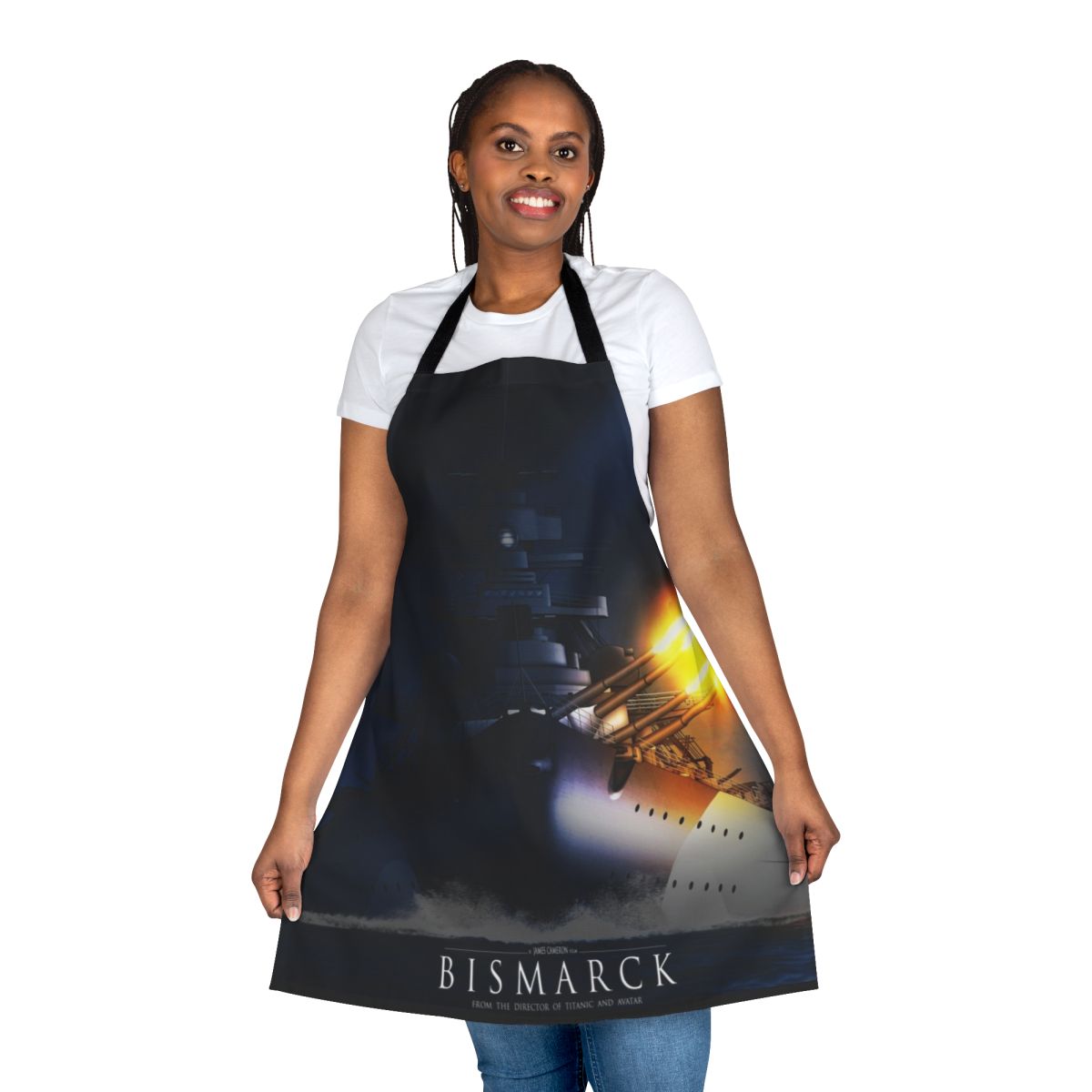 Apron featuring the iconic WWII German battleship Bismarck