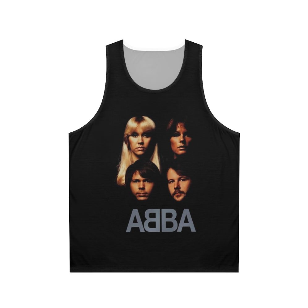 Unisex tank top featuring a vintage design for a super group band