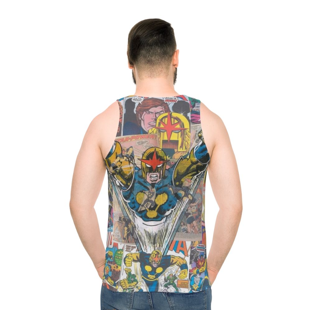Vintage superhero comic nova unisex tank top