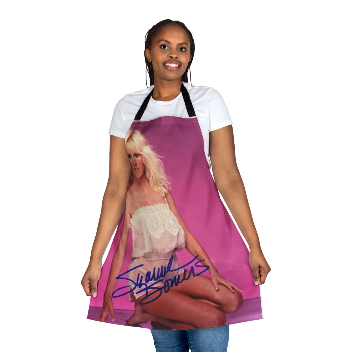 Vintage-style apron featuring a classic image of actress Suzanne Somers