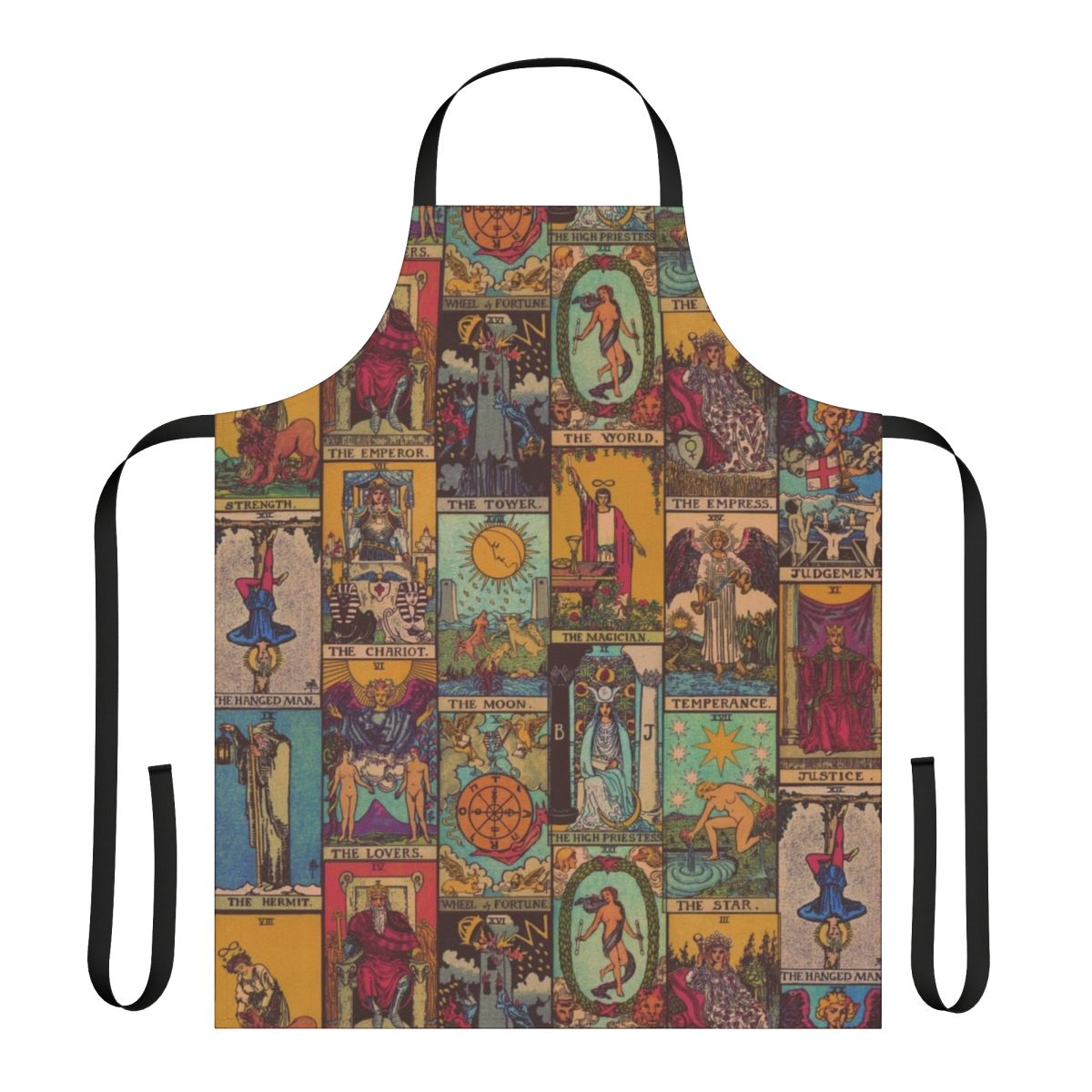 Vintage patchwork apron featuring imagery from the Major Arcana of the Tarot.
