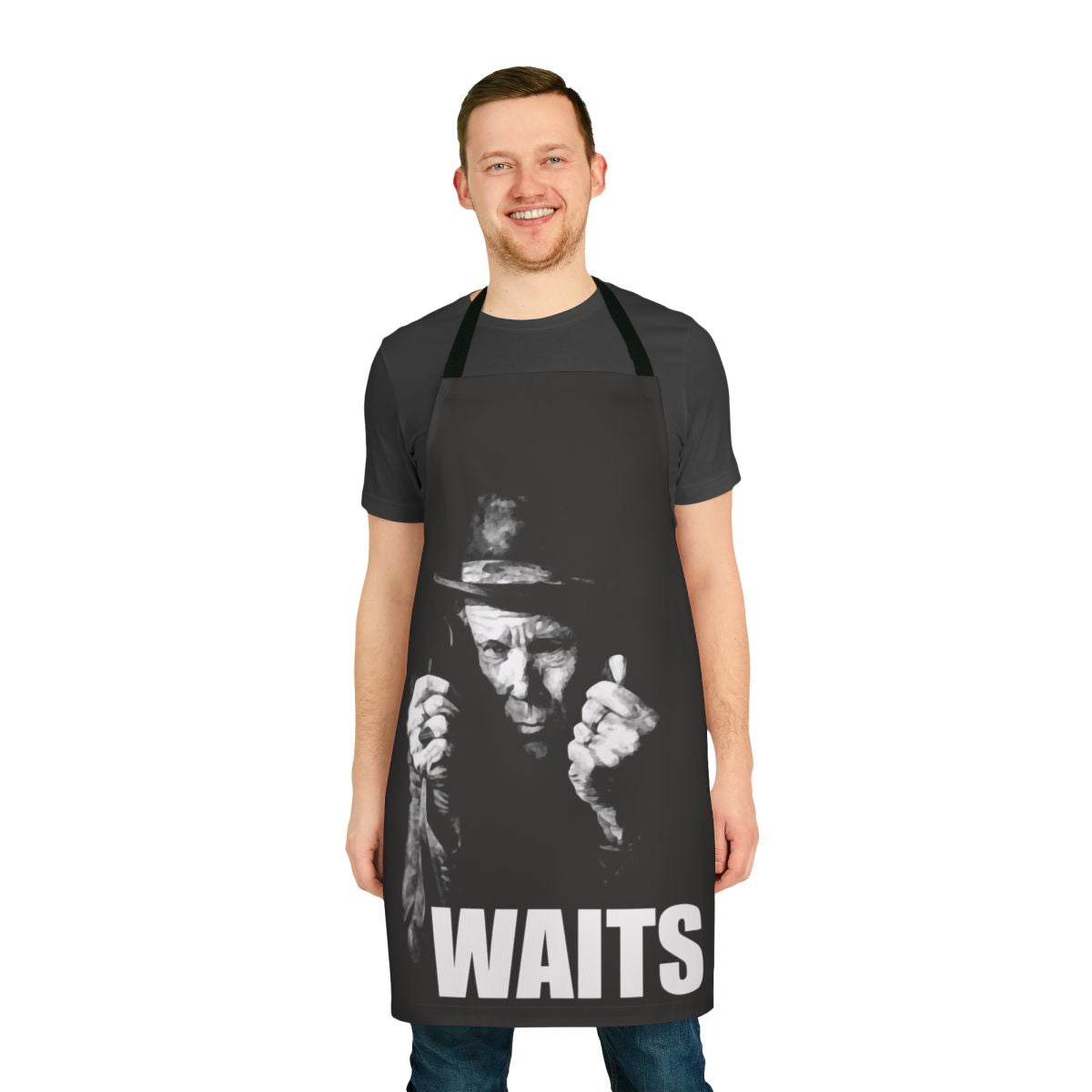 Vintage-style apron featuring Tom Waits, the acclaimed singer-songwriter