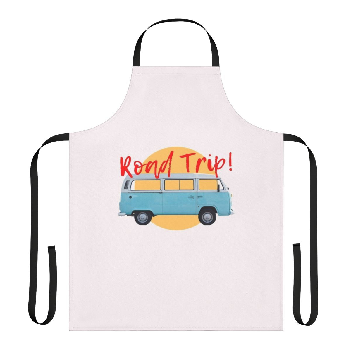 Vintage travel and hobbies design apron with classic car illustration