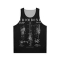 Vintage trombone patent drawing print unisex tank top