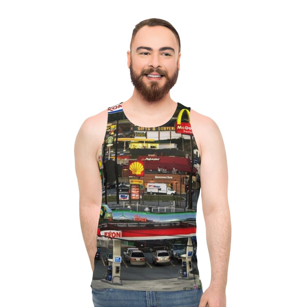 Vintage Truckstop in Breezewood, PA Unisex Tank Top