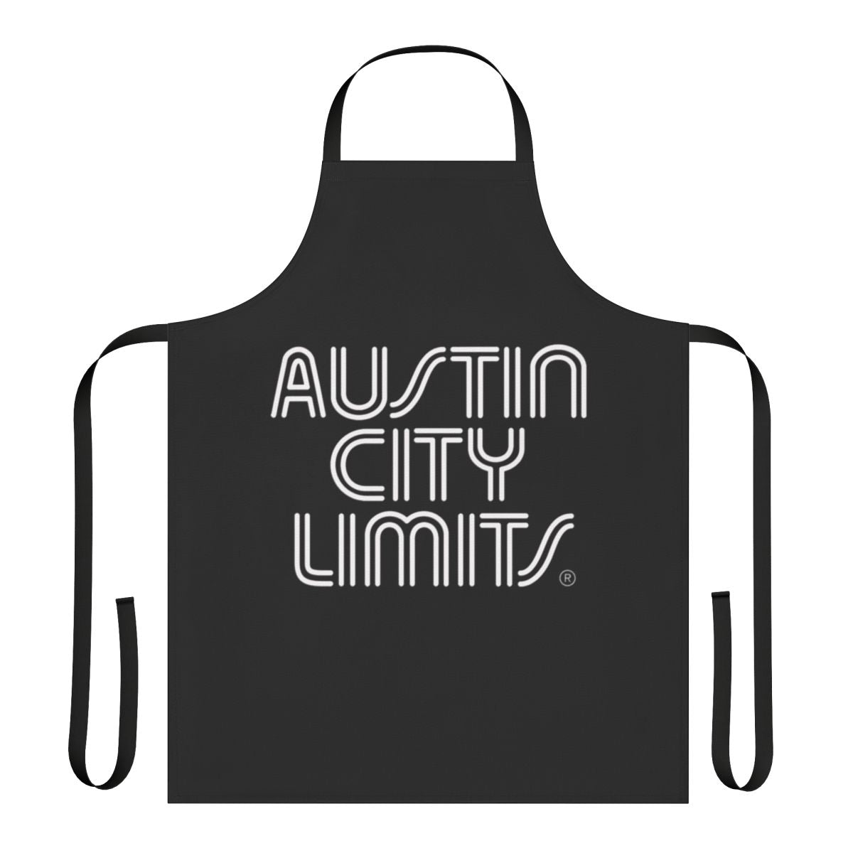 Vintage typewriter-themed apron with "Austin City Limits" design, perfect for music lovers and concert-goers.