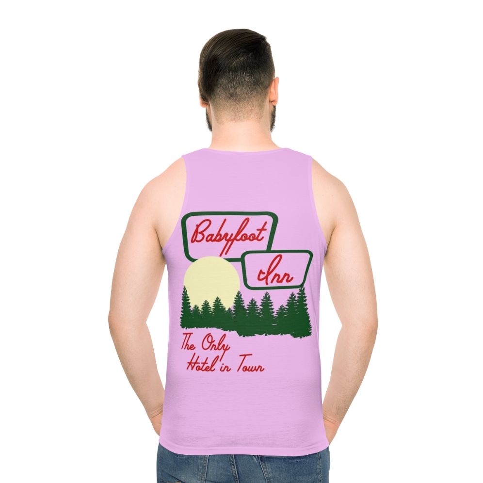 Vintage Unisex Babyfoot Inn Hotel Pink Tank Top