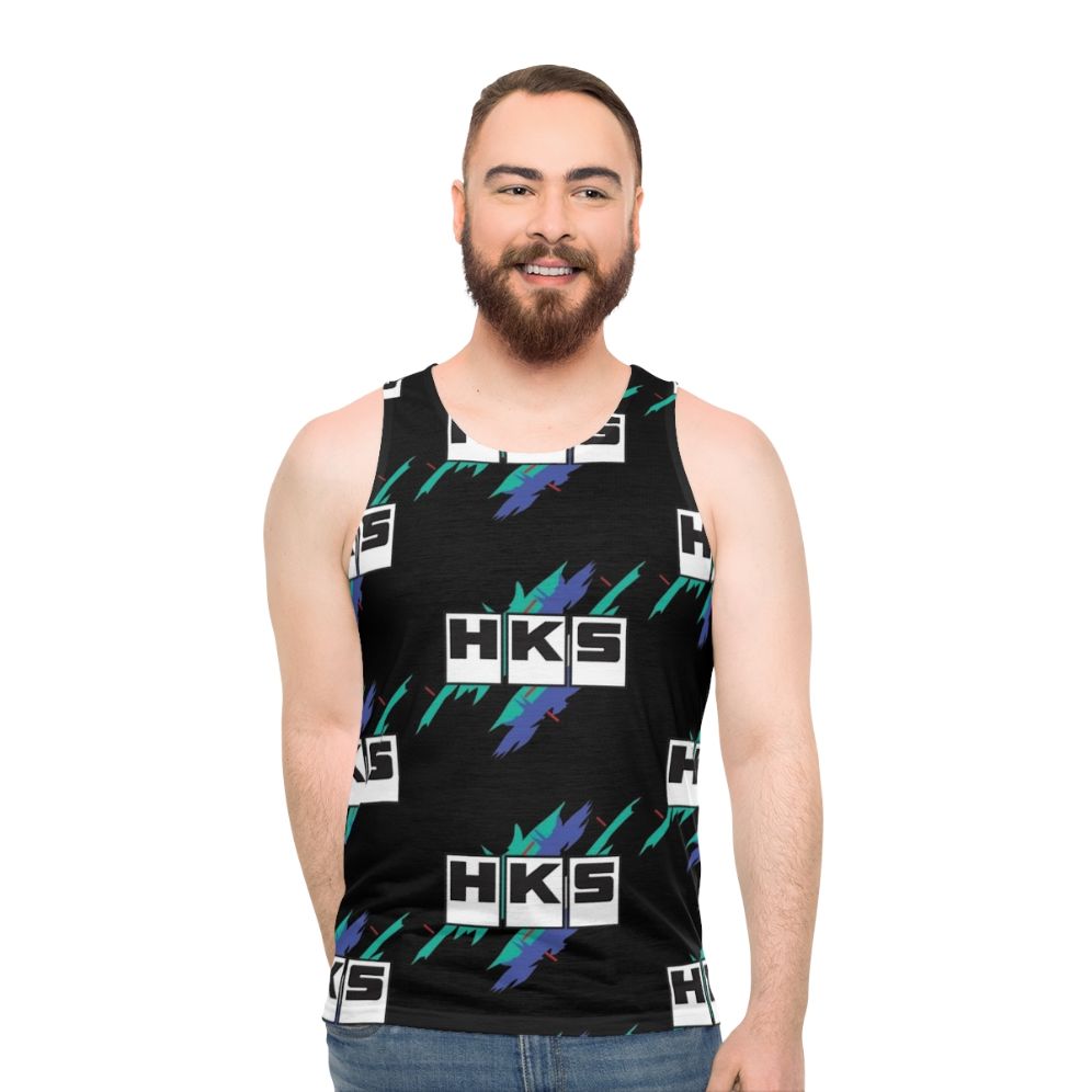 Vintage unisex tank top with JDM and drift design