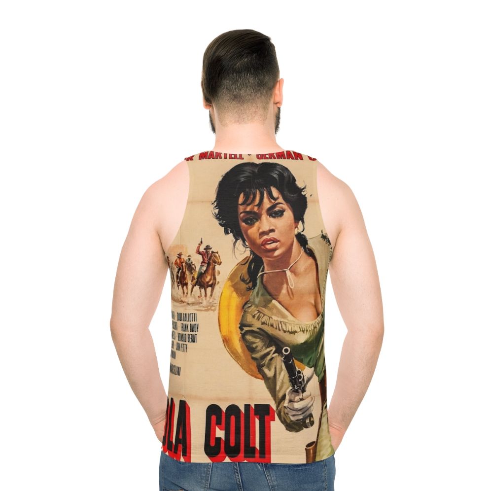 Vintage unisex tank top with "Hold The Guns" text