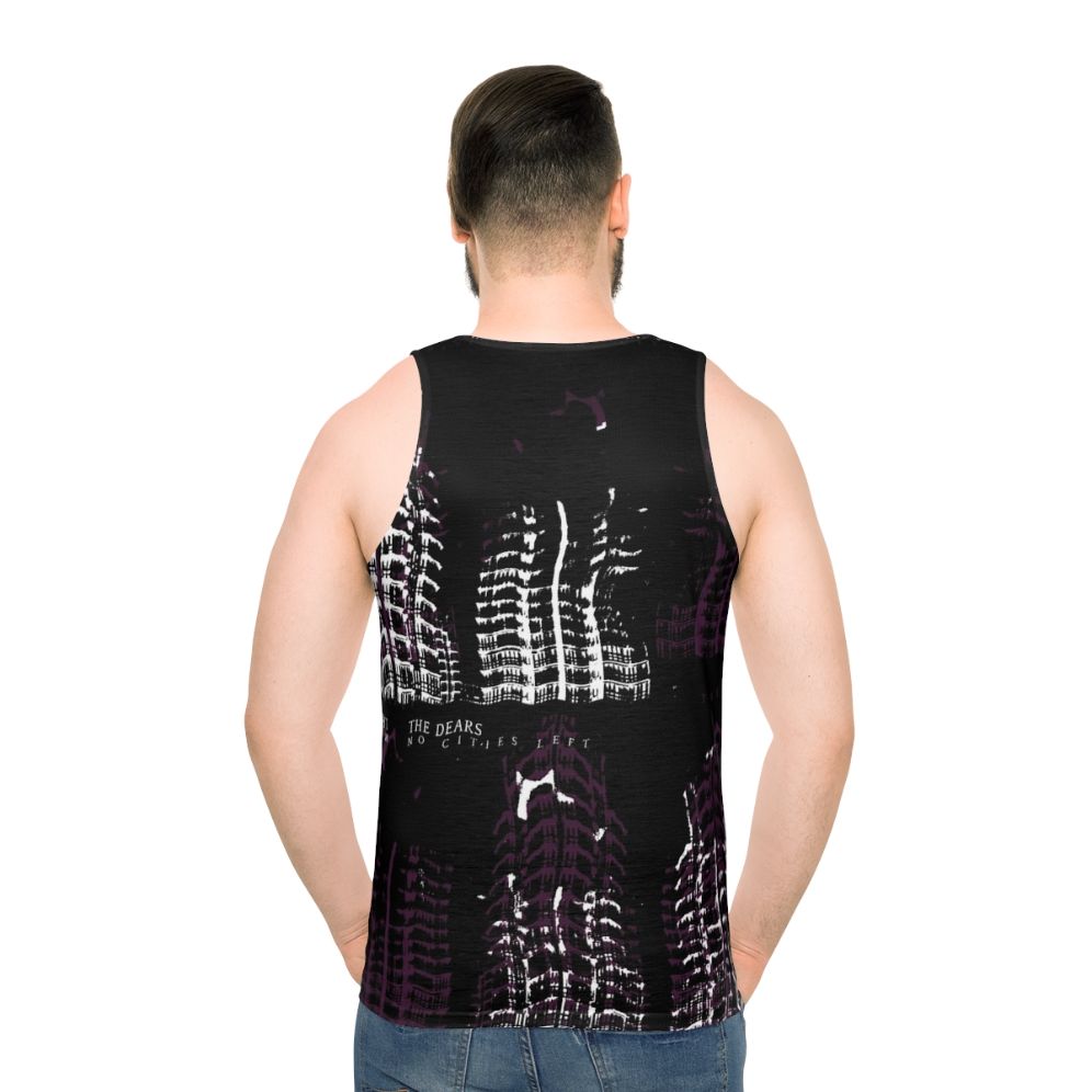 Vintage-style unisex tank top featuring a music band logo