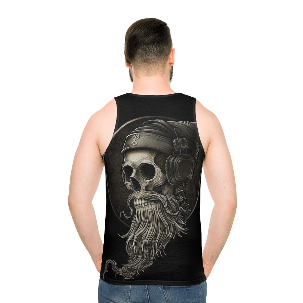 Vintage Viking Skull Beard Headphone Unisex Tank Top