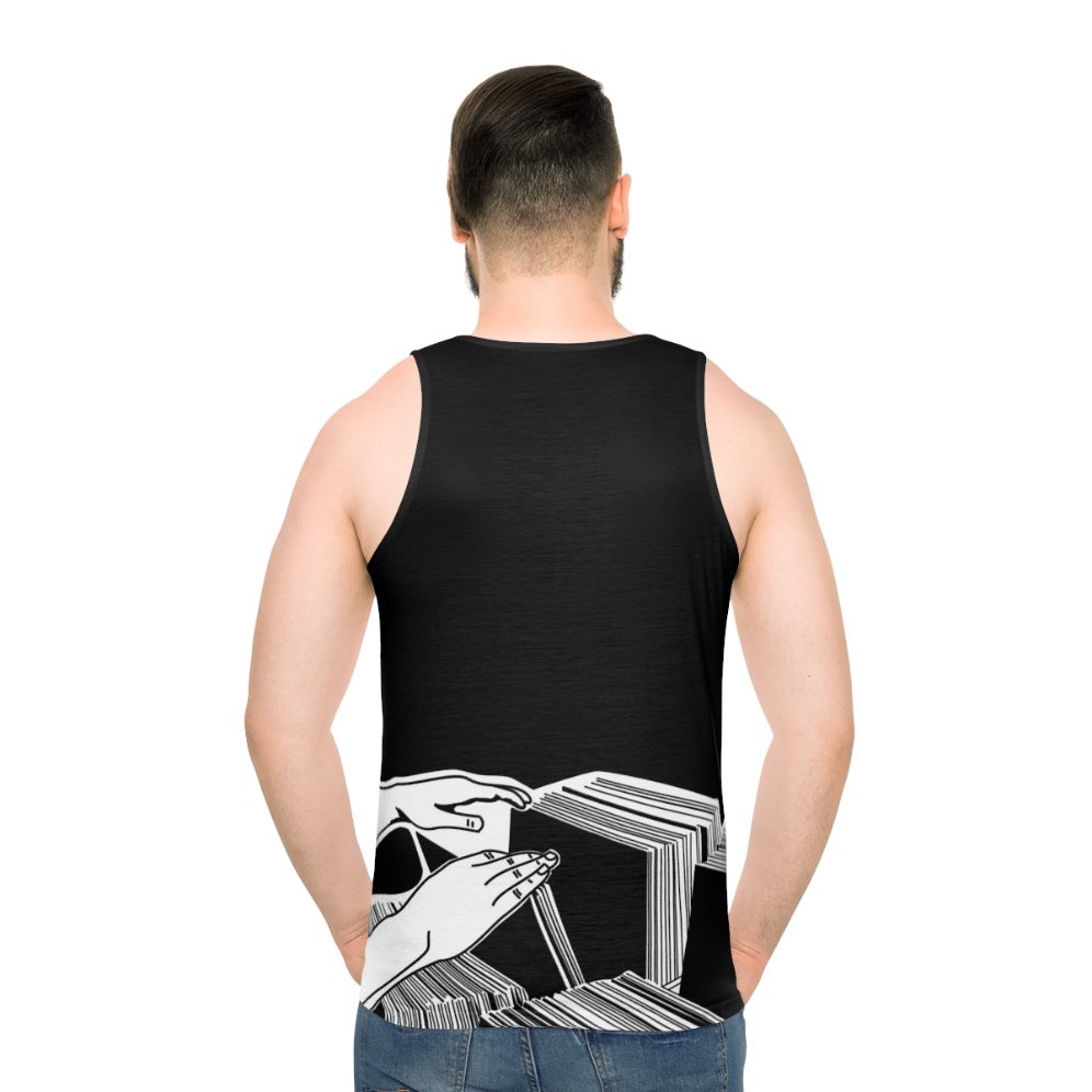 Unisex tank top with vintage vinyl records design