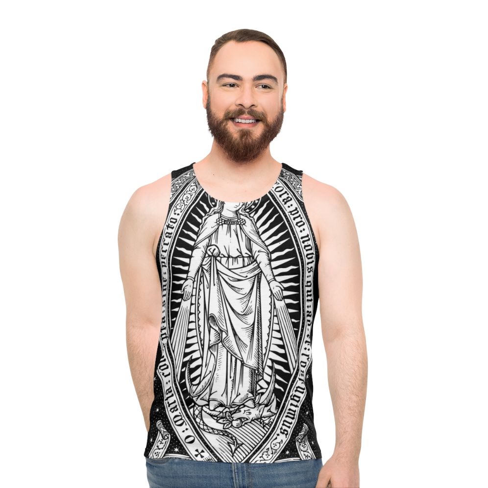 Vintage Virgin Mary Engraved Unisex Tank Top