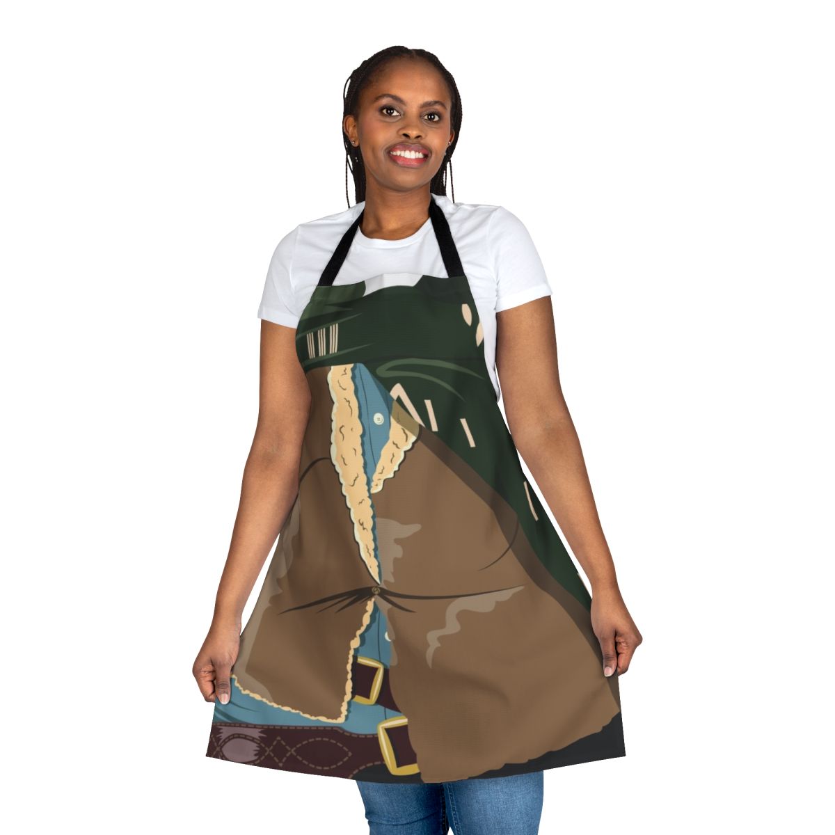 Vintage western-style apron featuring a minimalist design and a nod to classic cinema.