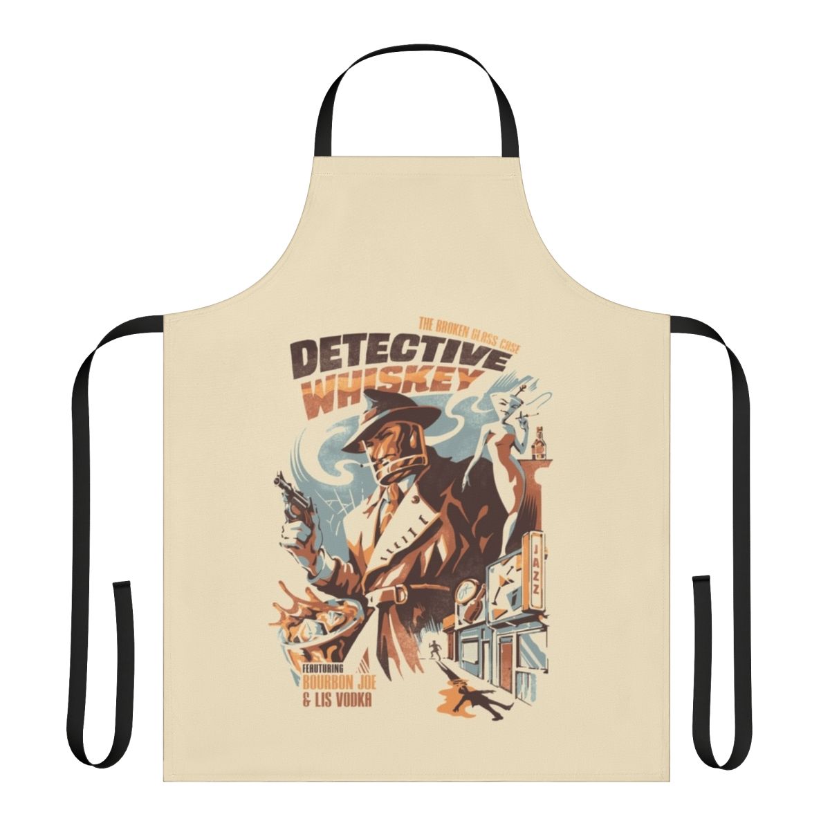 Vintage-inspired detective-style whiskey apron