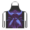 A stylish violet-colored apron featuring demonic and combat-themed graphics, perfect for gamers and fans of the Devil May Cry franchise.