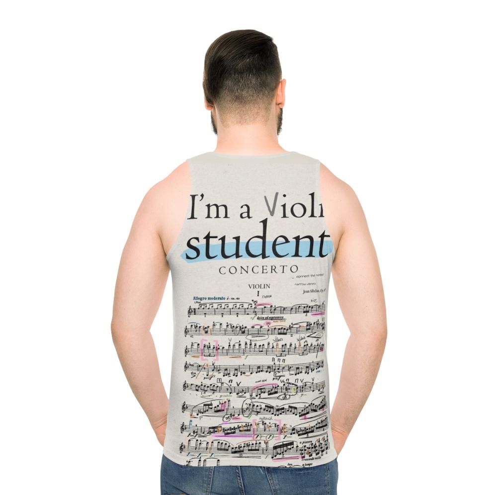 Violin student unisex tank top with music notes