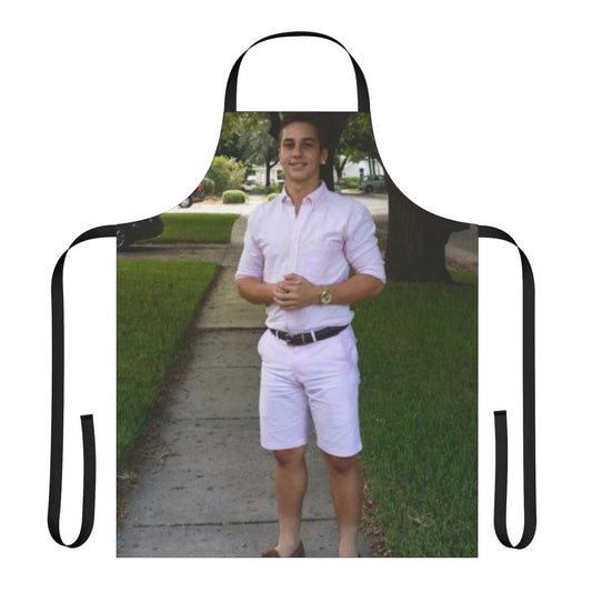 Person wearing an "You Know I Had to Do It to Em" themed apron, a popular internet meme.